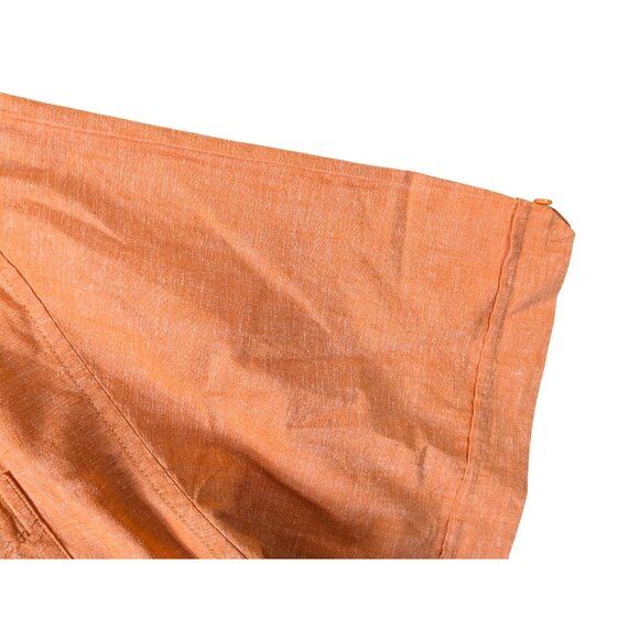 Cubavera Men Size XL Solid Orange Cotton & Linen Short Sleeve Casual Cuban Shirt - Picture 4 of 16